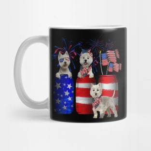 4th Of July American Firework Flag Westies Dog Mug